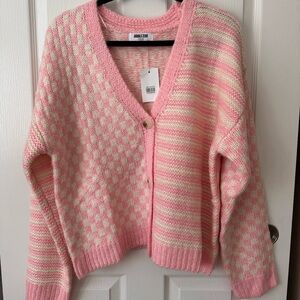 Double Zero- Dry Goods Pink and Cream Sweater